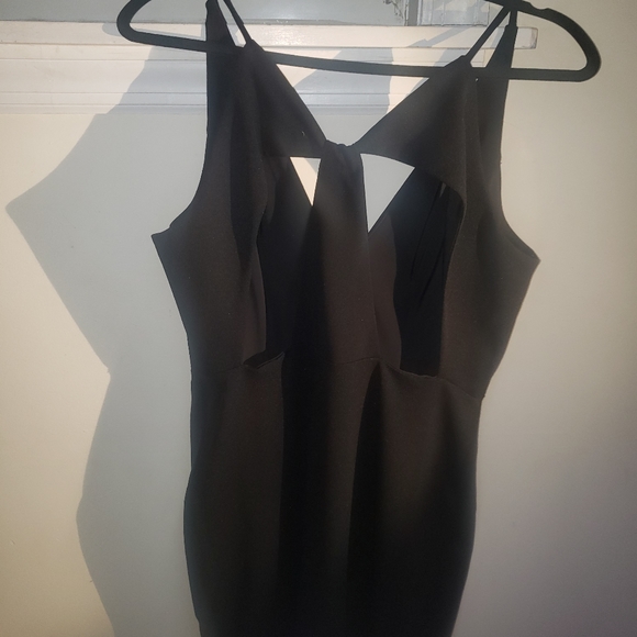 ABS Allen Schwartz Black Crepe Gown L - Picture 7 of 13